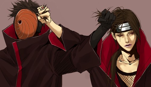 Tobi and Itachi Uchiha Hair Fight